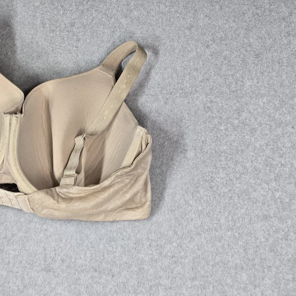 Wacoal Women Bra 40DDD Beige Floral T Shirt Underwired Strap Adjustable